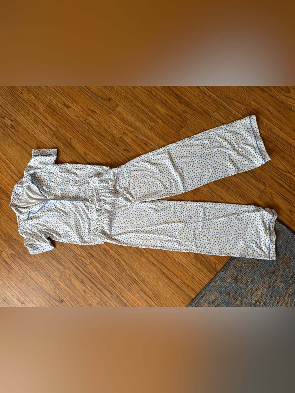 GAP Kids Cream Pajama Top with Blue Heart Print
